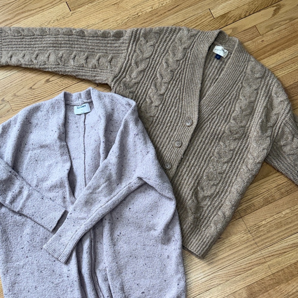 Target Universal Thread Tan and Old Navy Pink Cardigan Bundle